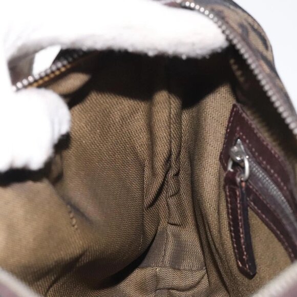 FENDI Zucca Canvas Shoulder Bag Black Brown Auth 129931 - Picture 12 of 16